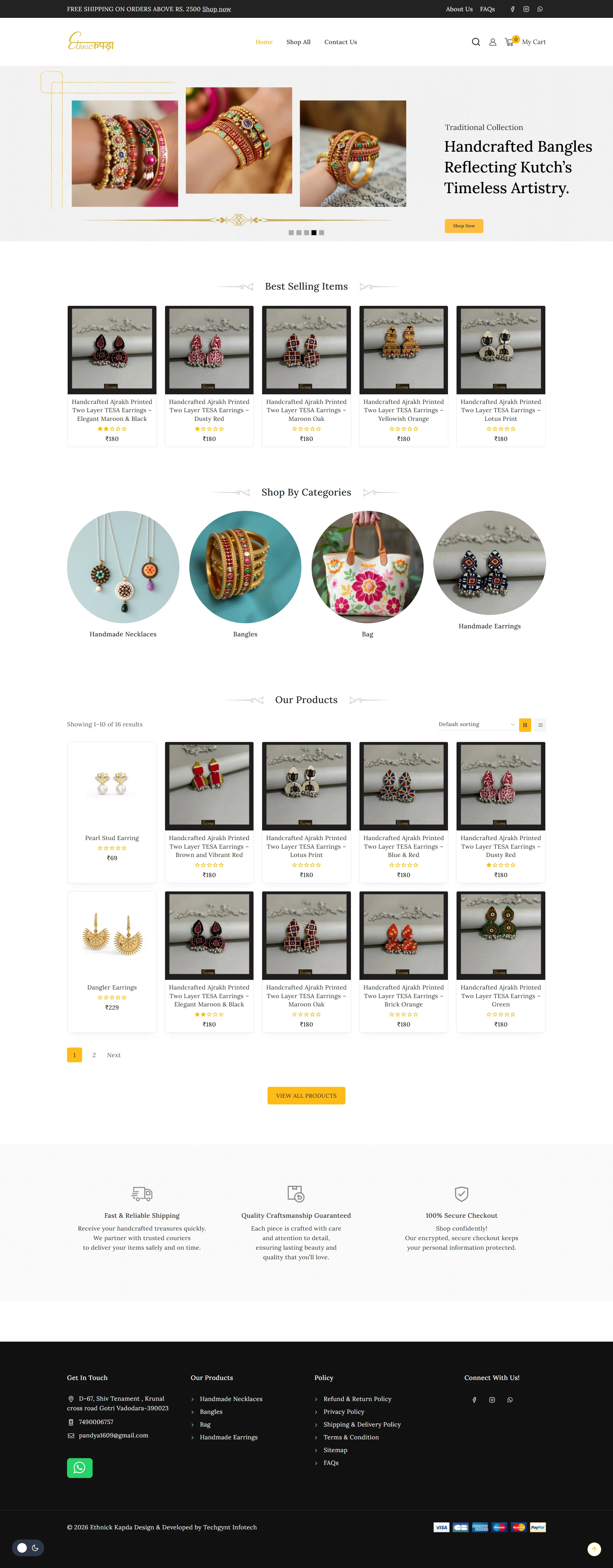 Ethnic Kapada storefront screenshot
